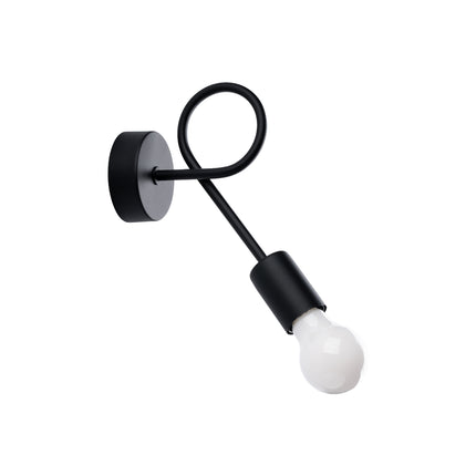 Applique Twist Moderne noire en acier, vue packshot principale sur fond blanc