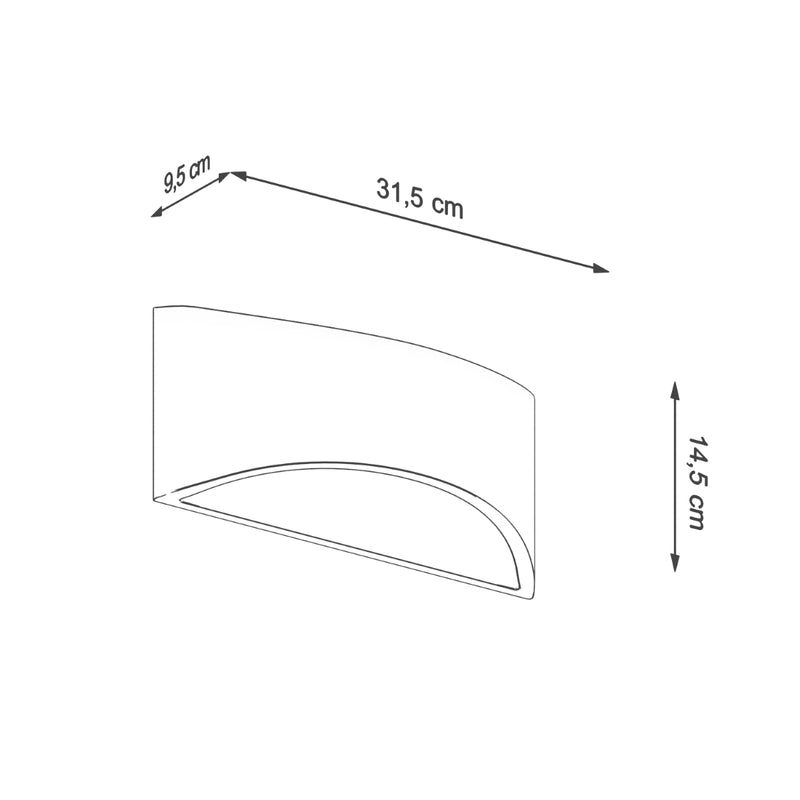 Dimensions Vixen Gloss White Ceramic Wall Light