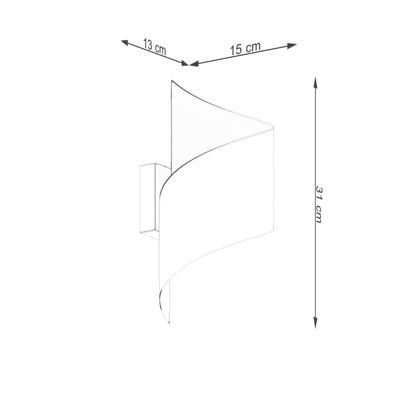 Dimensions Vortex Spiral White Steel Wall Sconce