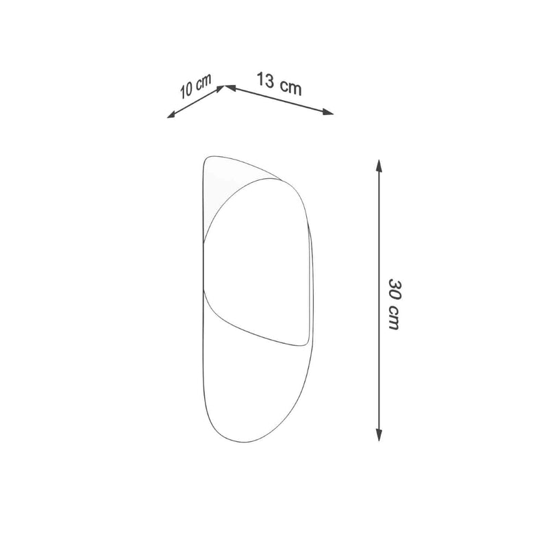 Dimensions Ovale Wandleuchte Vortex Stahl Weiß