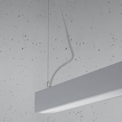 Détail de la fixation et du câble d'alimentation de la Suspension Barre Moderne 200 grise