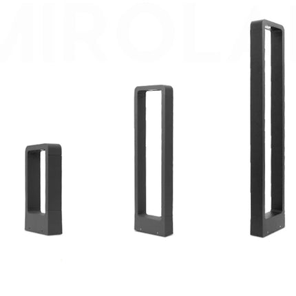 Trois bornes LED d'extérieur anthracite présentées dans les hauteurs 30, 60 et 80 cm