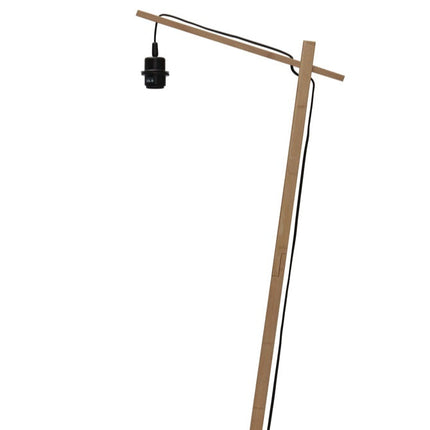 Vue détourée du bras en bambou du lampadaire Tanami avec douille E27 suspendue, sans abat-jour