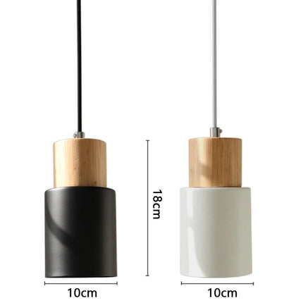 Modern LED Macaron Wood Pendant Light