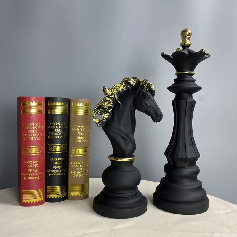 Trio Statues Échecs Luxe