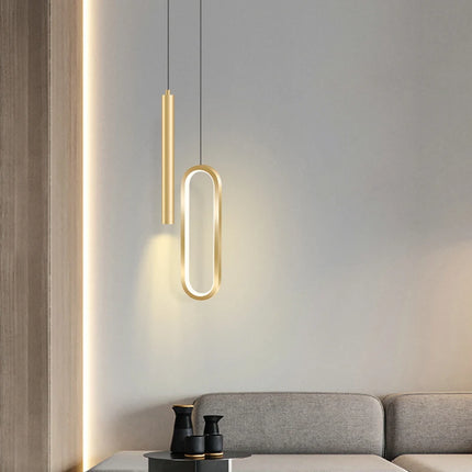 Double suspension LED nordique minimaliste en finition noir