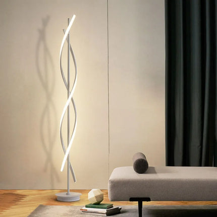 Spiralförmige LED-Stehleuchte im modernen Design