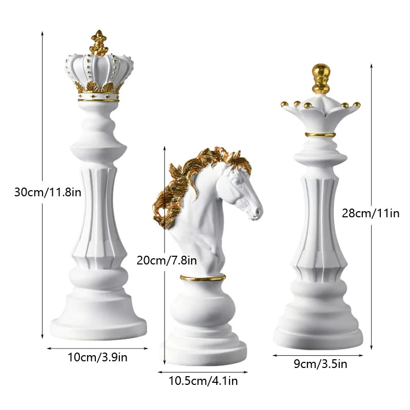 Trio Luxury Chess Statues