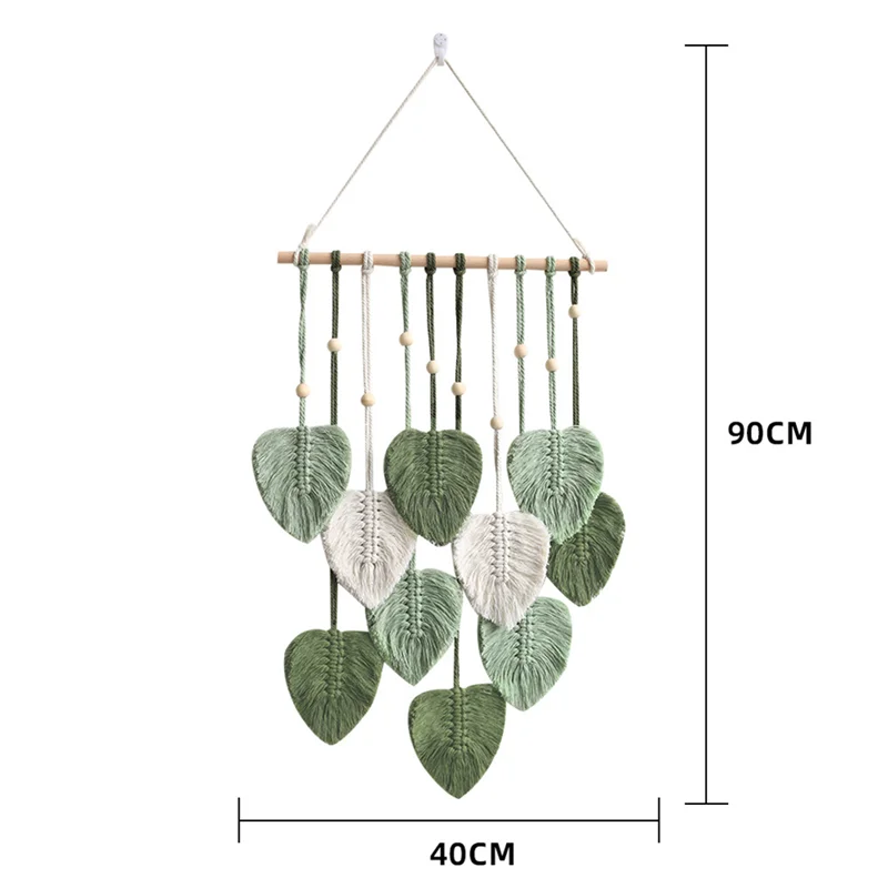 Dimensions Bohemian Macrame Leaf Wall Decor