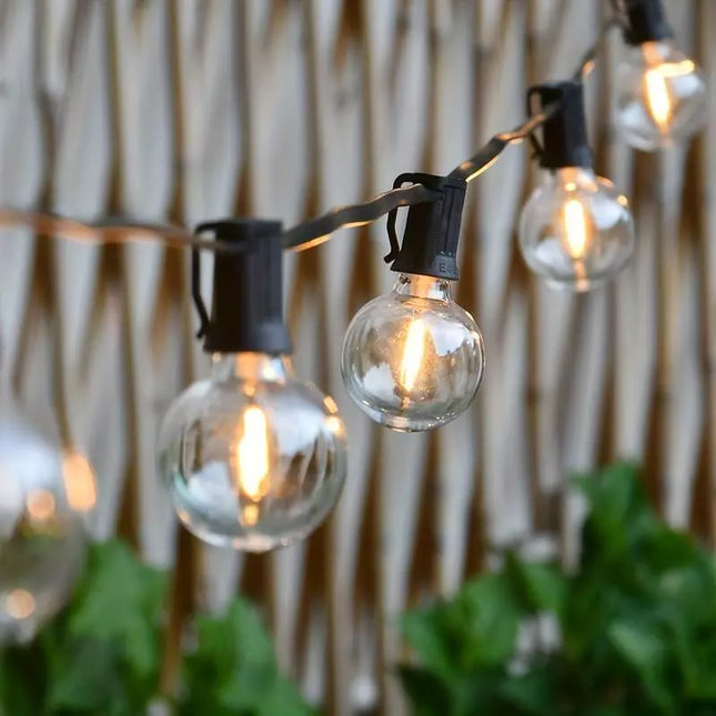 Gros plan des ampoules de la Guirlande Lumineuse Extérieure.