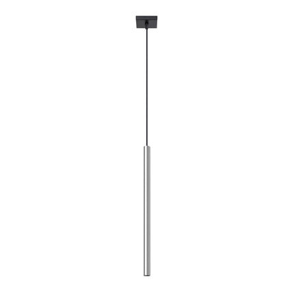 Suspension Halo 1 tube en acier chromé, packshot produit sur fond blanc