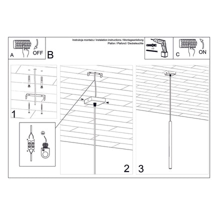 Suspension Halo 1 Tube Or en Acier, vue générale de la suspension complète, Sovala.