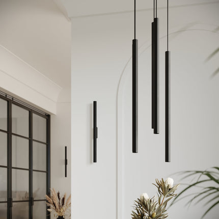 Suspension Halo 2 noire, mise en situation dans un intérieur contemporain