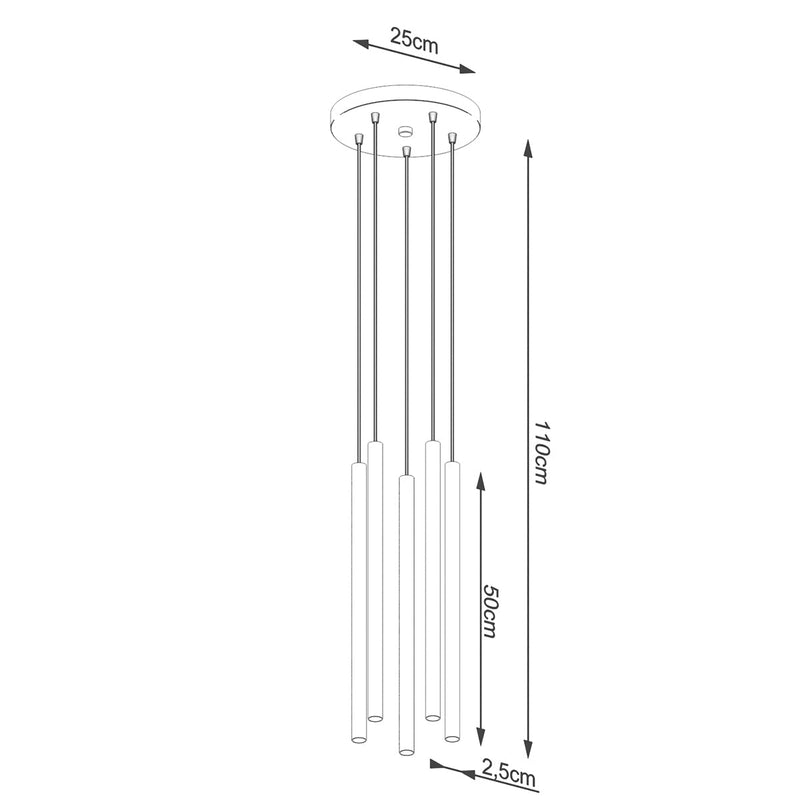 Dimensions Lámpara colgante blanca Halo 5P