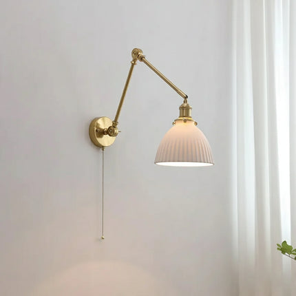 Applique Murale Bras Long Laiton et Verre