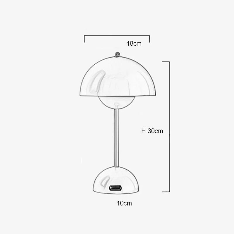 Dimensions Lampe de Table Nordique Sans Fil