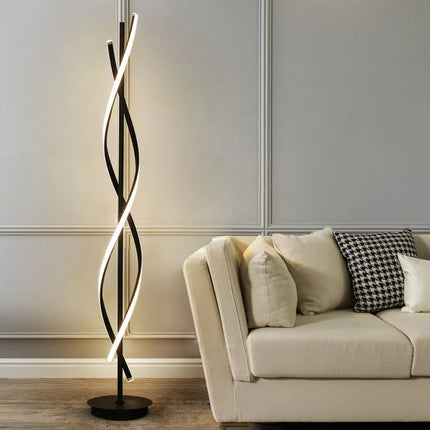 Spiralförmige LED-Stehleuchte im modernen Design