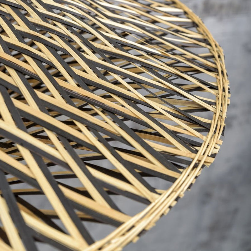 Dimensions Lampadaire Bali Bambou Tressé Naturel et Noir 176 cm