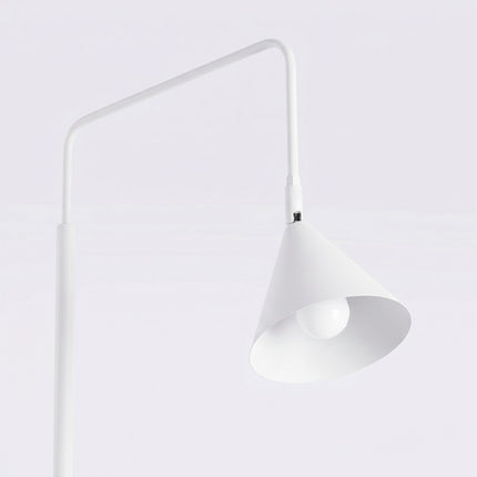 Lampadaire Bergen Cône en Acier Blanche, packshot de trois quarts