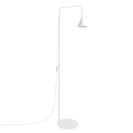 Lampadaire Bergen Cône en Acier Blanche, packshot sur fond blanc