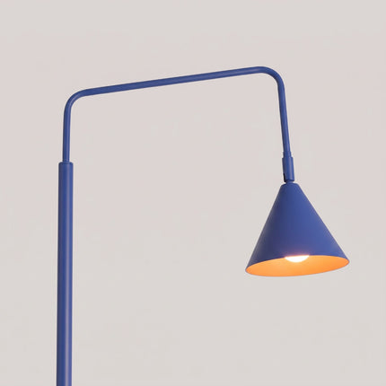 Lampadaire Bergen cône bleu outremer, vue de détail du cône