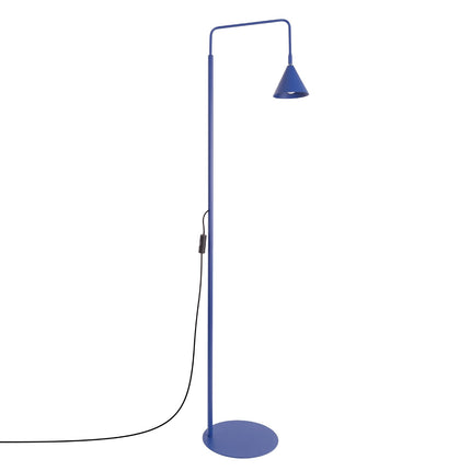 Lampadaire Bergen cône bleu outremer, packshot sur fond blanc
