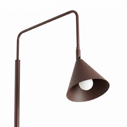 Lampadaire Bergen cône brun chocolat, packshot de trois quarts