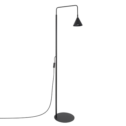 Lampadaire Bergen Cône en Acier Noire, packshot sur fond blanc