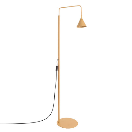 Lampadaire Bergen cône or, packshot sur fond blanc