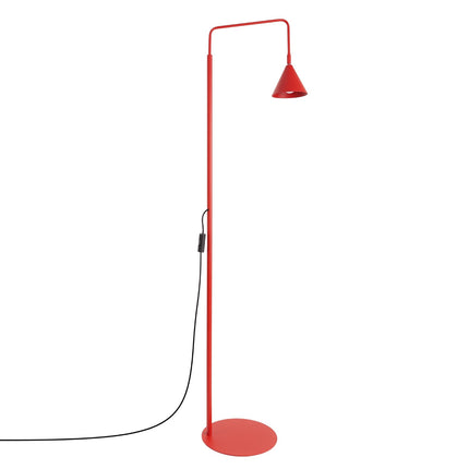 Lampadaire Bergen cône rouge vif, packshot sur fond blanc