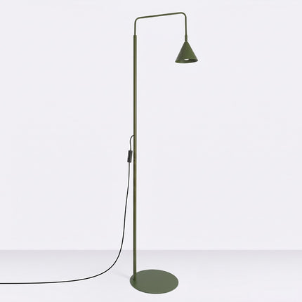 Lampadaire Bergen Cône en Acier Vert Olive, vue en situation