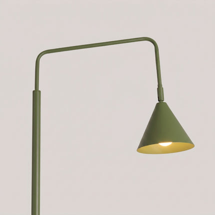 Lampadaire Bergen Cône en Acier Vert Olive, vue de détail