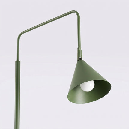 Lampadaire Bergen Cône en Acier Vert Olive, packshot de trois quarts