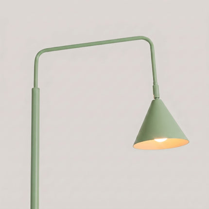 Lampadaire Bergen cône vert sauge, vue de détail du cône