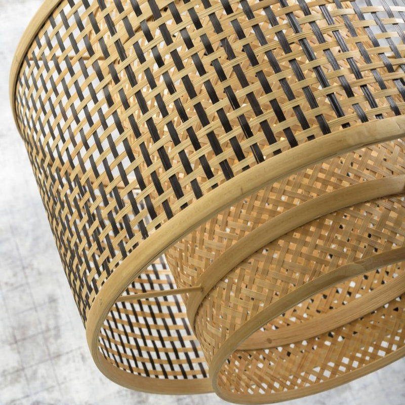 Dimensions Lampadaire Bhutan Bambou Tressé Naturel et Noir 176 cm