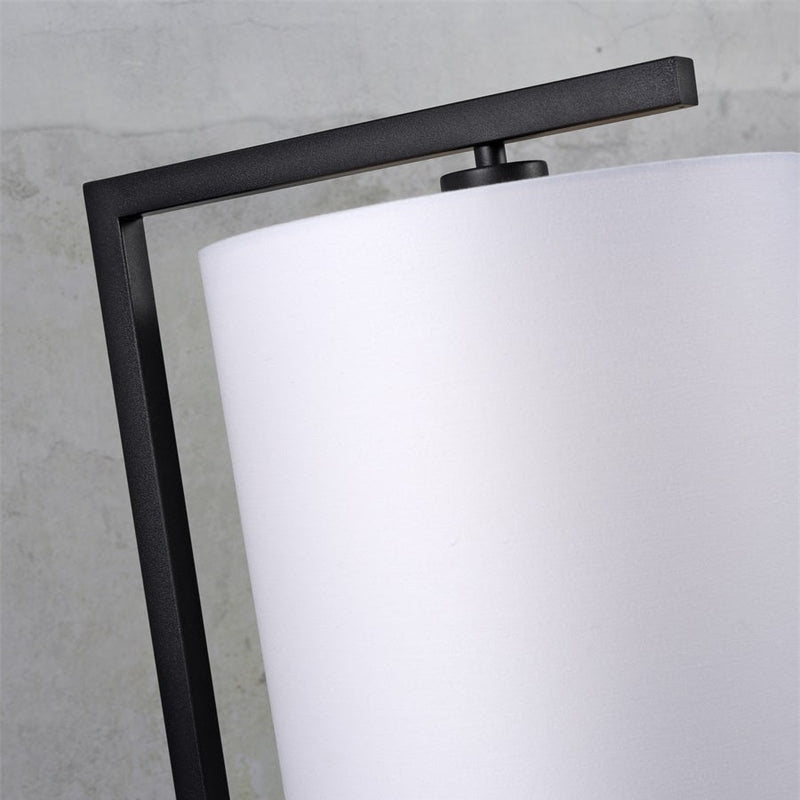 Dimensions Lampadaire Boston Pied Noir Arceau Abat-jour Cylindrique Noir