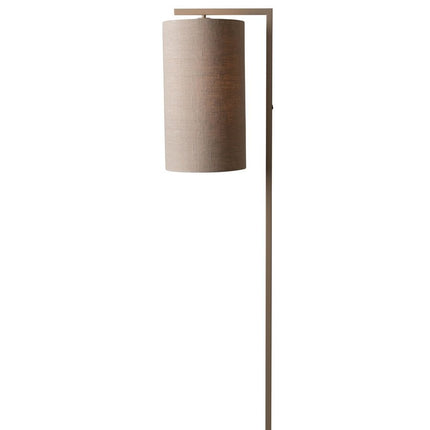 Lampadaire Boston lin foncé, packshot studio sur fond blanc, structure en fer et abat-jour en coton