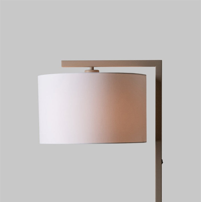 Dimensions Lampadaire Boston Pied Sable Abat-jour Tambour Blanc