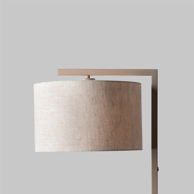 Dimensions Lampadaire Boston Pied Sable Abat-jour Tambour Lin Clair