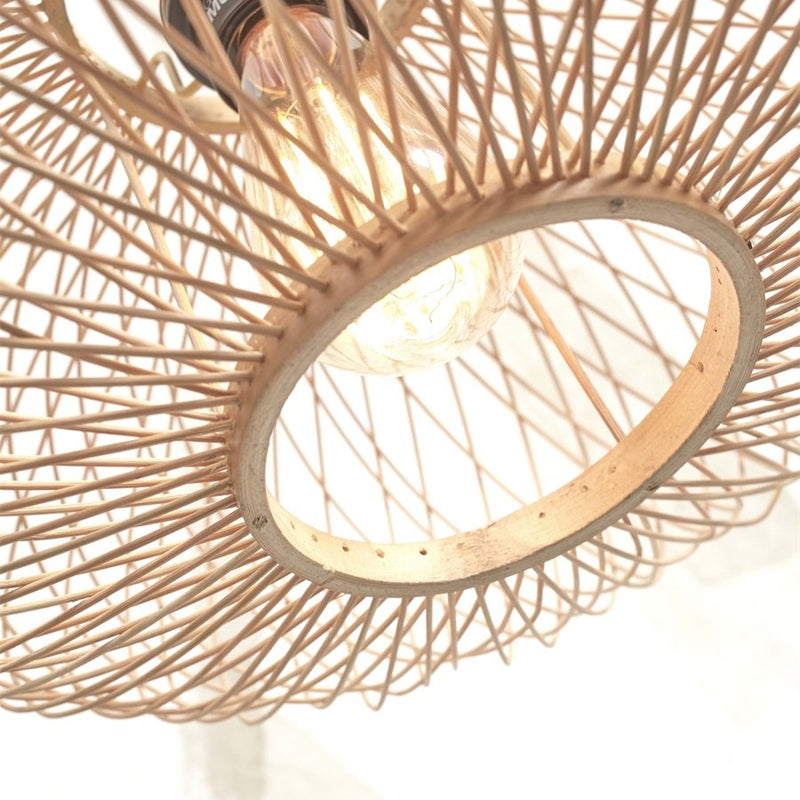Dimensions Lampadaire Cango Bambou Tressé Blanc et Naturel 150 cm