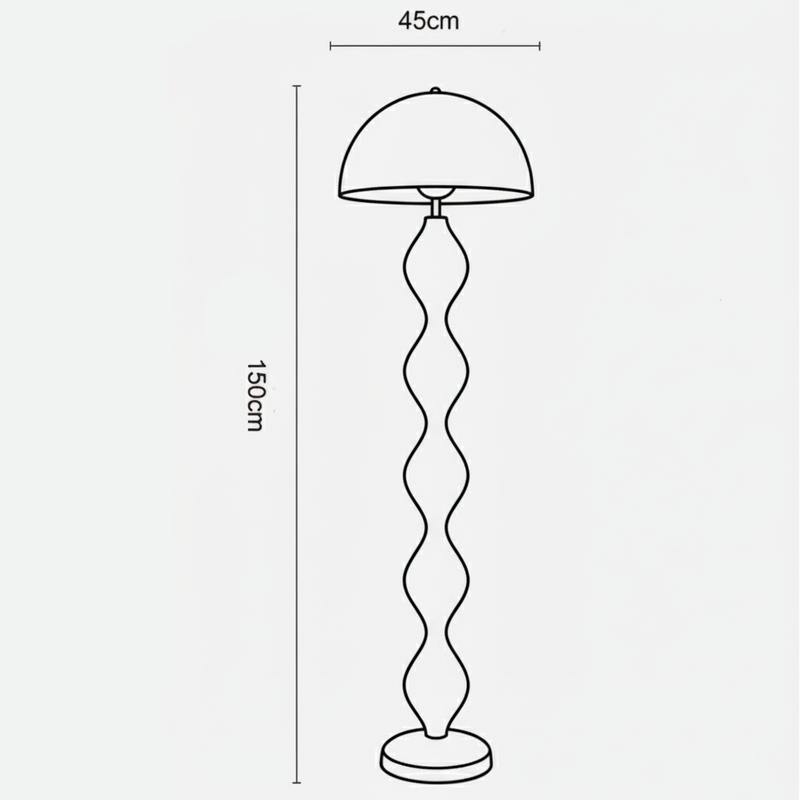 Dimensions Lampadaire Champignon Design Nordique en Métal