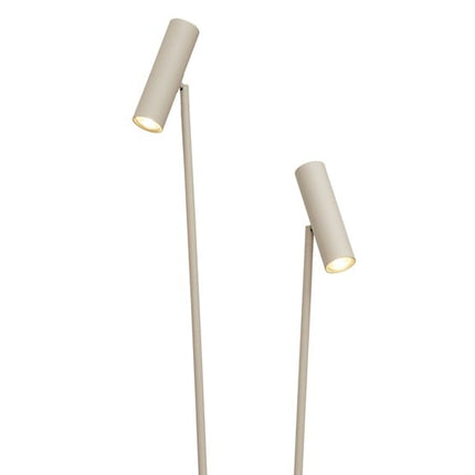 Packshot du lampadaire Havana fer sable a deux lumieres orientables