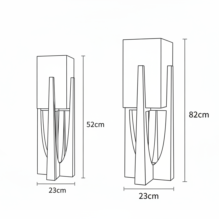 Dimensions Lampadaire Japonais en Bois Massif et Lin Style Nordique