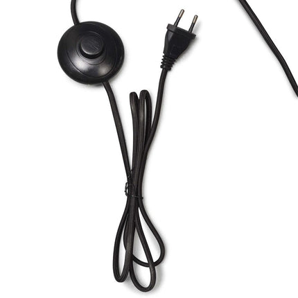 Câble textile noir avec interrupteur intégré et fiche secteur du lampadaire Java