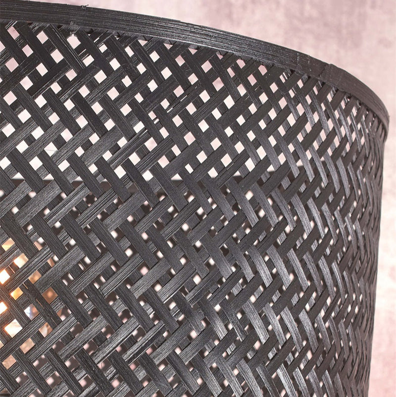 Dimensions Lampadaire Java Droit Bambou Noir 128 cm