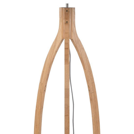 Structure du piètement tripode en bambou naturel du lampadaire Java, sans abat-jour