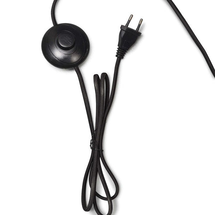 Câble textile noir avec interrupteur à pied du lampadaire Java XL, fiche secteur incluse