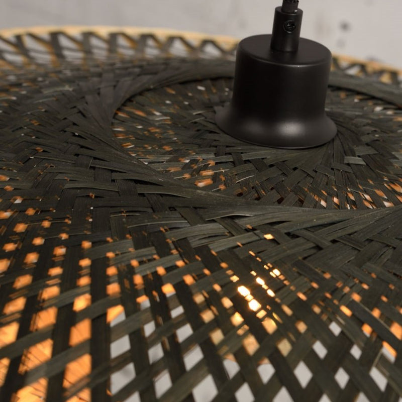 Dimensions Lampadaire Kalimantan Bambou Tressé Naturel et Noir 176 cm