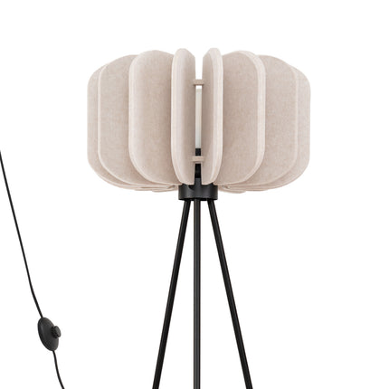 lampadaire lamelles de feutre 45 cm beige et noir, vue produit