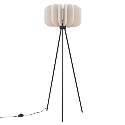 lampadaire lamelles de feutre 45 cm beige et noir, packshot sur fond blanc